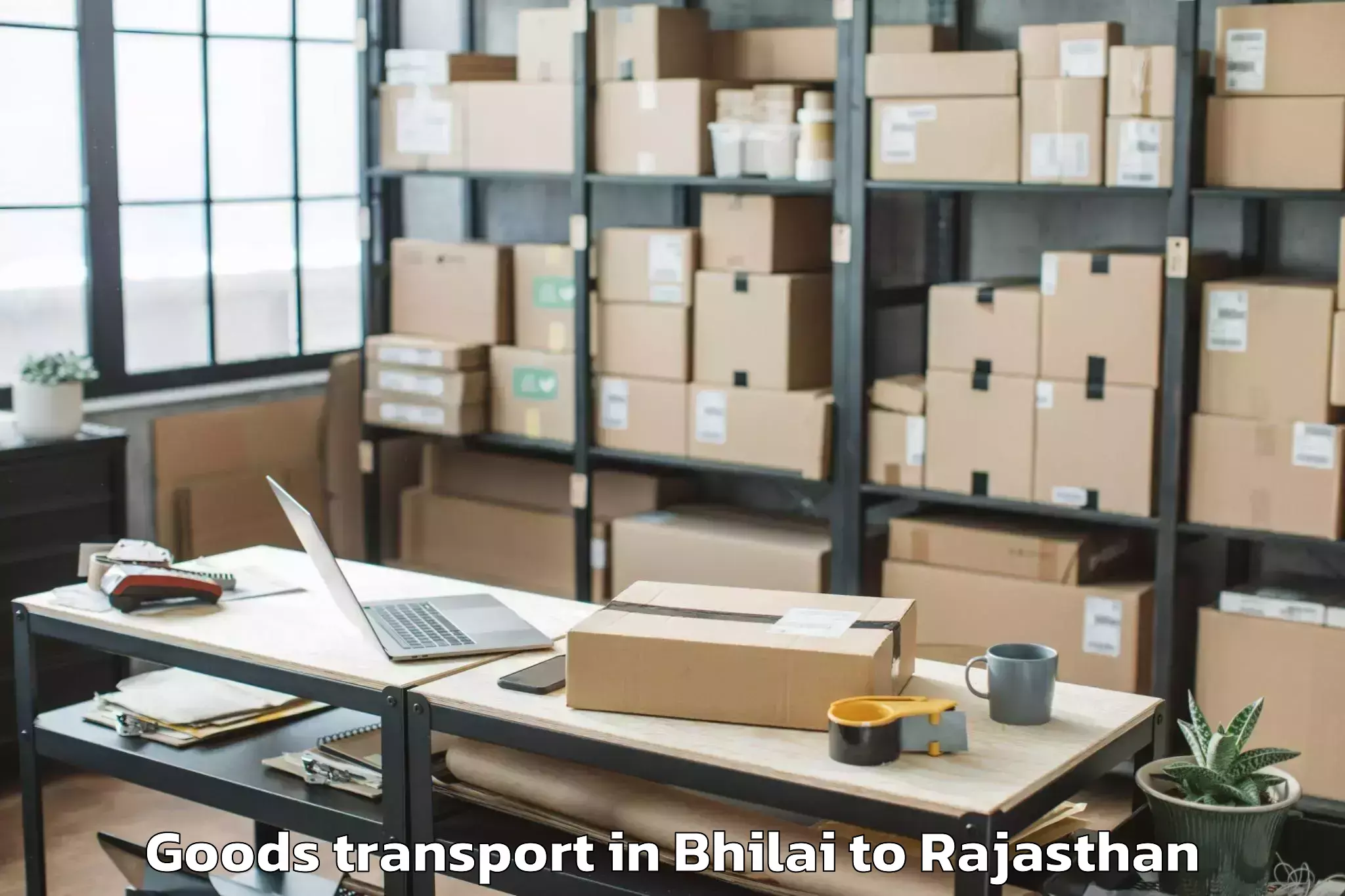 Book Bhilai to Raj Rishi Bharthari Matsya Uni Goods Transport Online